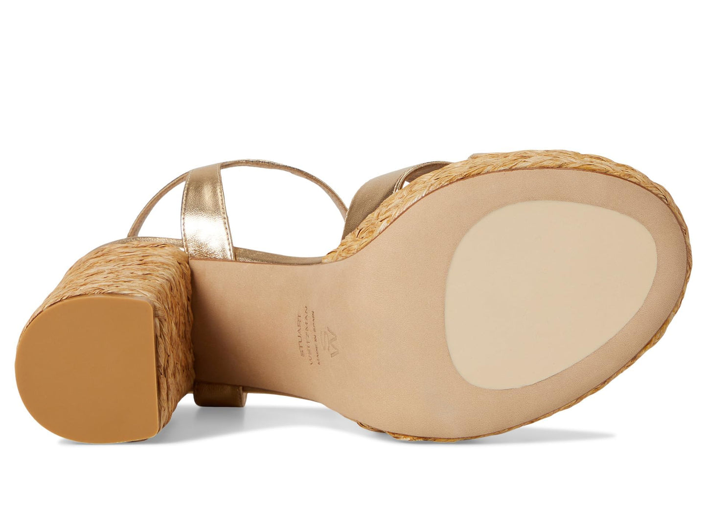 Stuart Weitzman Womens Dayna Platform Sandal Golden/Natural 7 Medium