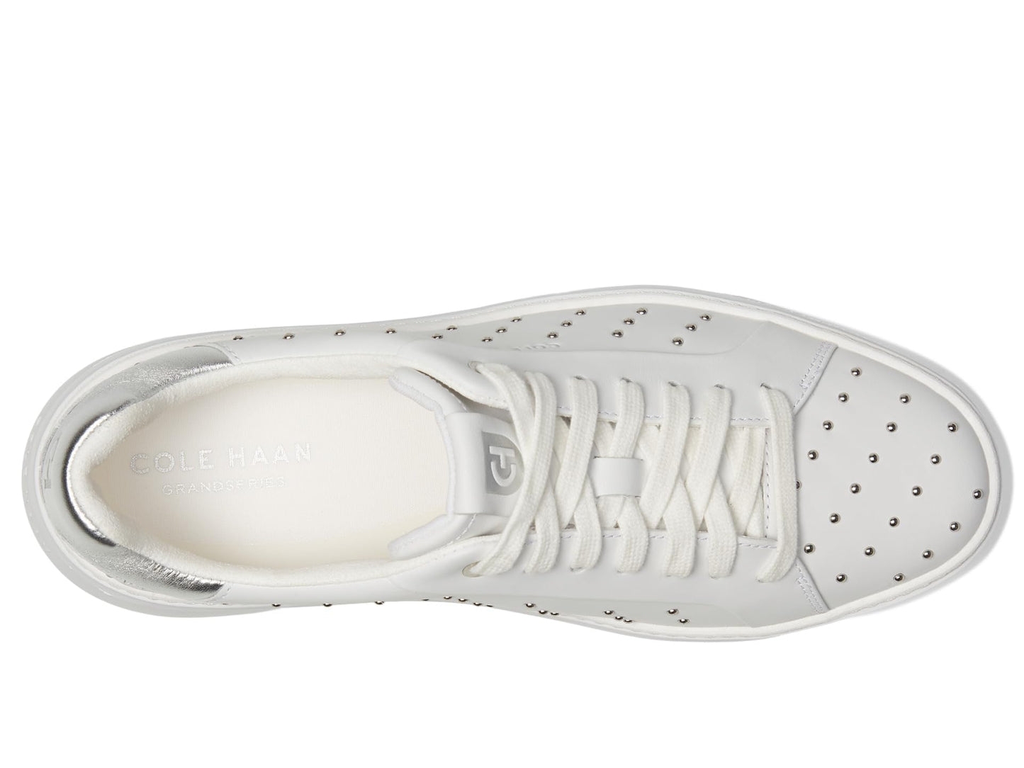 Cole Haan Women's Grandpro Topspin Sneaker, Optic White/Micro Studs, 8.5 Wide