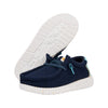 HEYDUDE Boy's Wally Heathered Mesh Navy Size 5 | Youth's Shoes | Youth Slip-on Loafers | Comfortable & Light-Weight