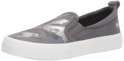 Sperry Women's Crest Twin Gore Boat Shoe, Silver CAMO, 9.5