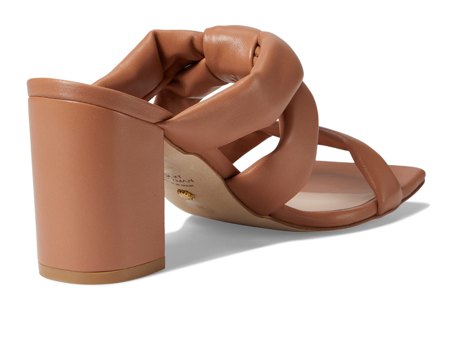 Stuart Weitzman Playa 75 Knot Block Slide Tan 8.5 B