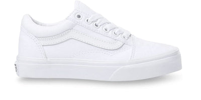 Vans Boy's & Girl's Old Skool Pre School Little Kid Skate Shoe (True White, Medium) Size 2 Little Kid M