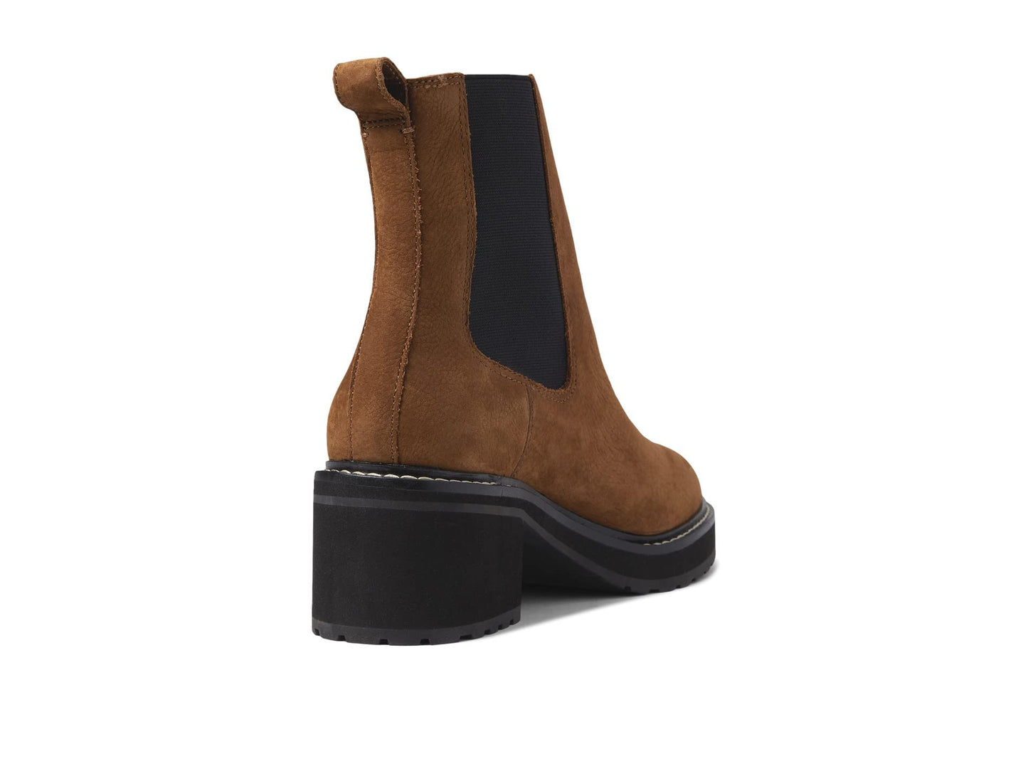 Madewell The Carina Platform Chelsea Boots for Women - Pull Tab On The Back, Leather Upper, and Low Platform Heel Burled Wood 9 M