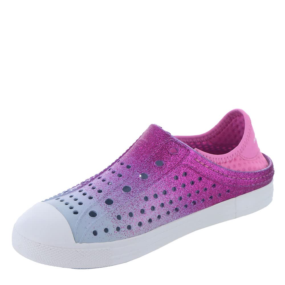 Skechers Kids Girls Guzman Steps - Glitterland Sneaker, Light Blue/Pink, 11