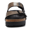 Birkenstock Women's Papillio by Birkenstock Arizona Platform Sandal - Metallic Taupe Metallic 6-6.5 Narrow