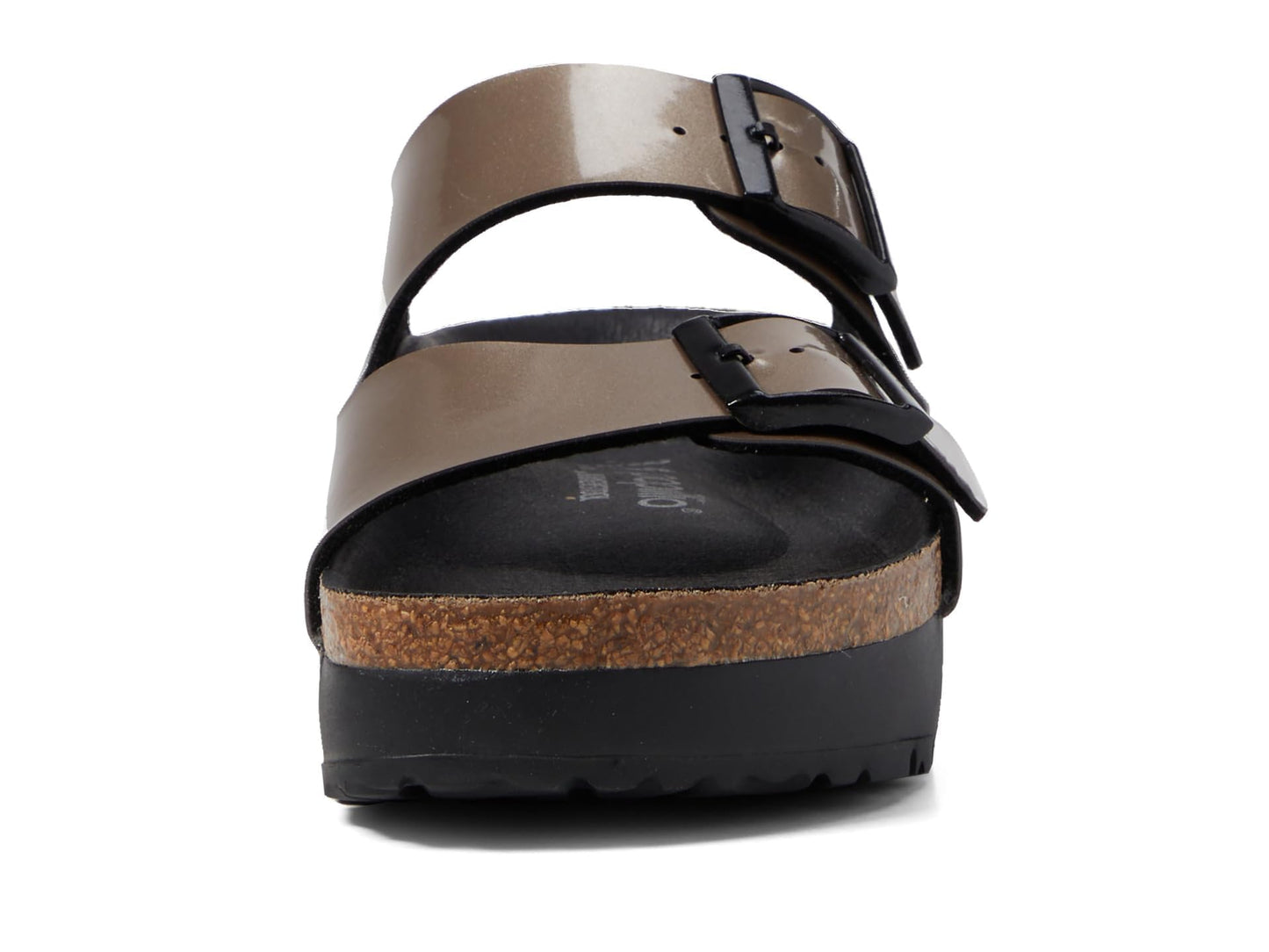 Birkenstock Women's Papillio by Birkenstock Arizona Platform Sandal - Metallic Taupe Metallic 6-6.5 Narrow