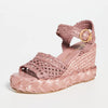Tory Burch Women's Raffia Wedge Sandals, Pink Magnolia, 9 Medium US