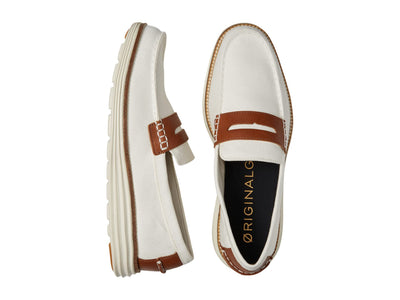 Cole Haan Original Grand Canvas Penny Optic White/Tan/Optic White 10.5 D (M)