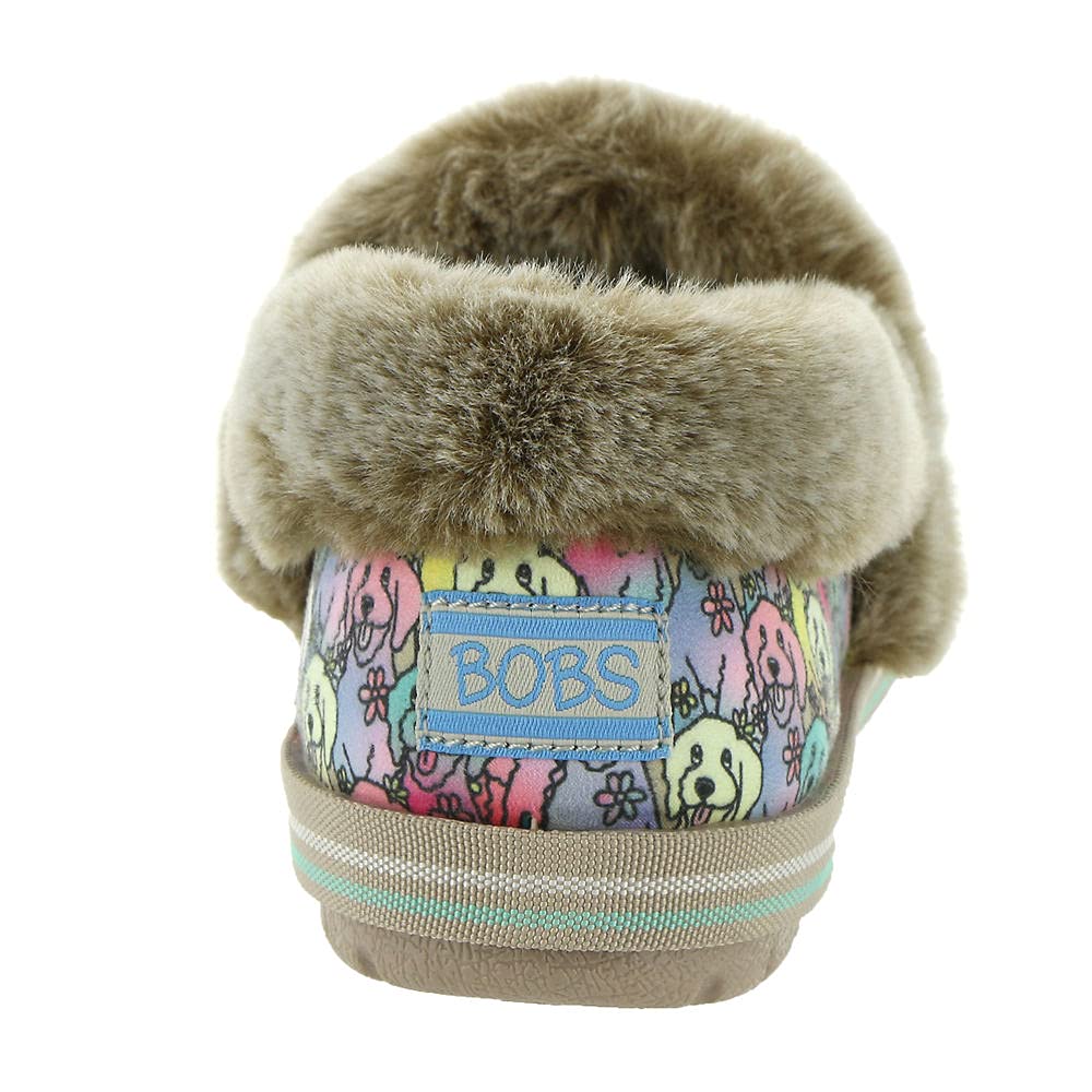 Skechers Bobs Too Cozy Aloha Doodle Womens Slipper 9 BM US NaturalMultiDog