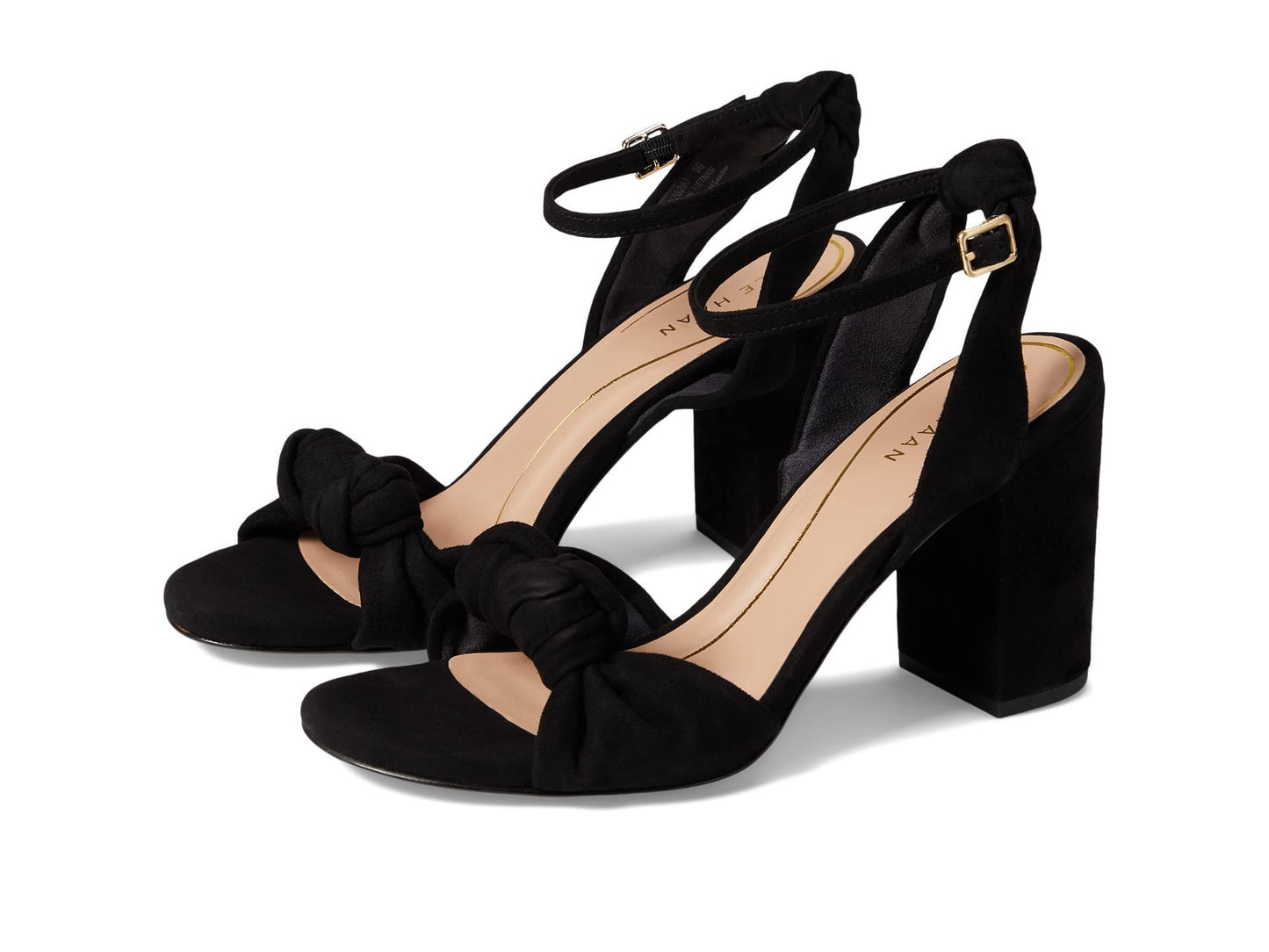 Cole Haan Kaycee Knotted Sandal Black Eco Flora/Brushed Gold/Black Outsole 7.5 B (M)