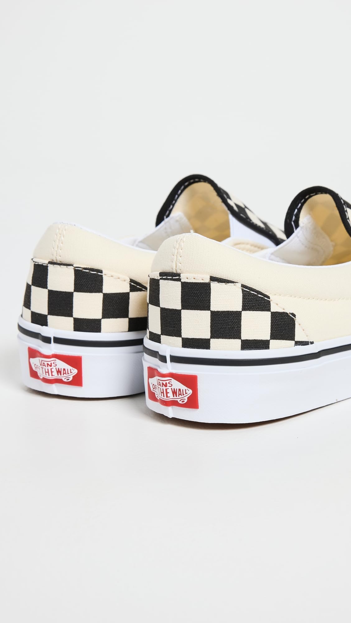 Vans Slip On Unisex Sneakers, Checkerboard Black/Off White, 6.5 US Women/5 US Men
