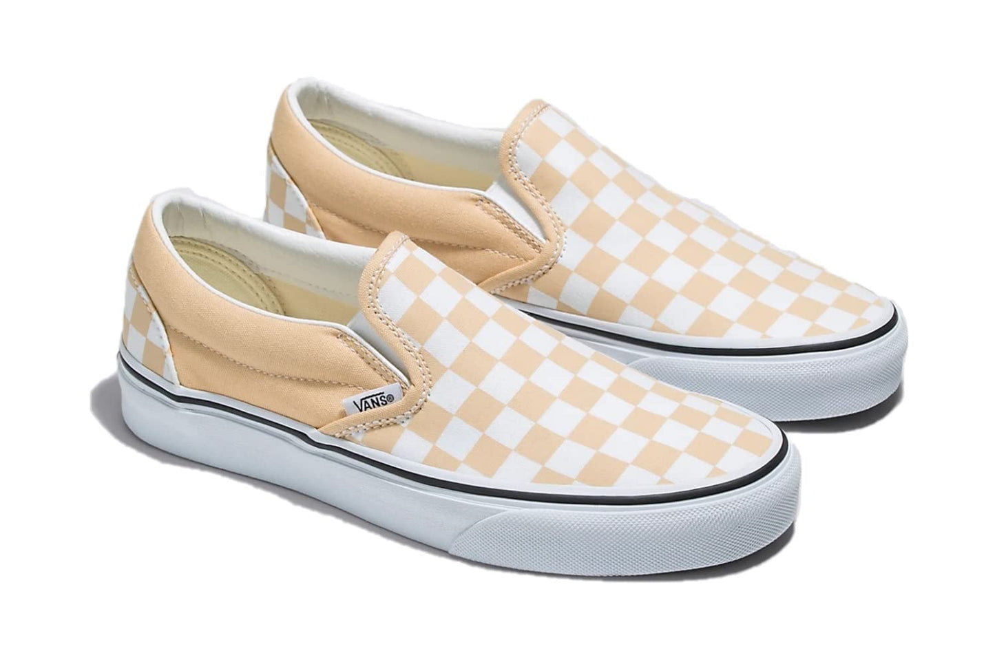 Vans Men's Classic Slip On, (Color Theory) Checkerboard/Honey Peach, Size 8