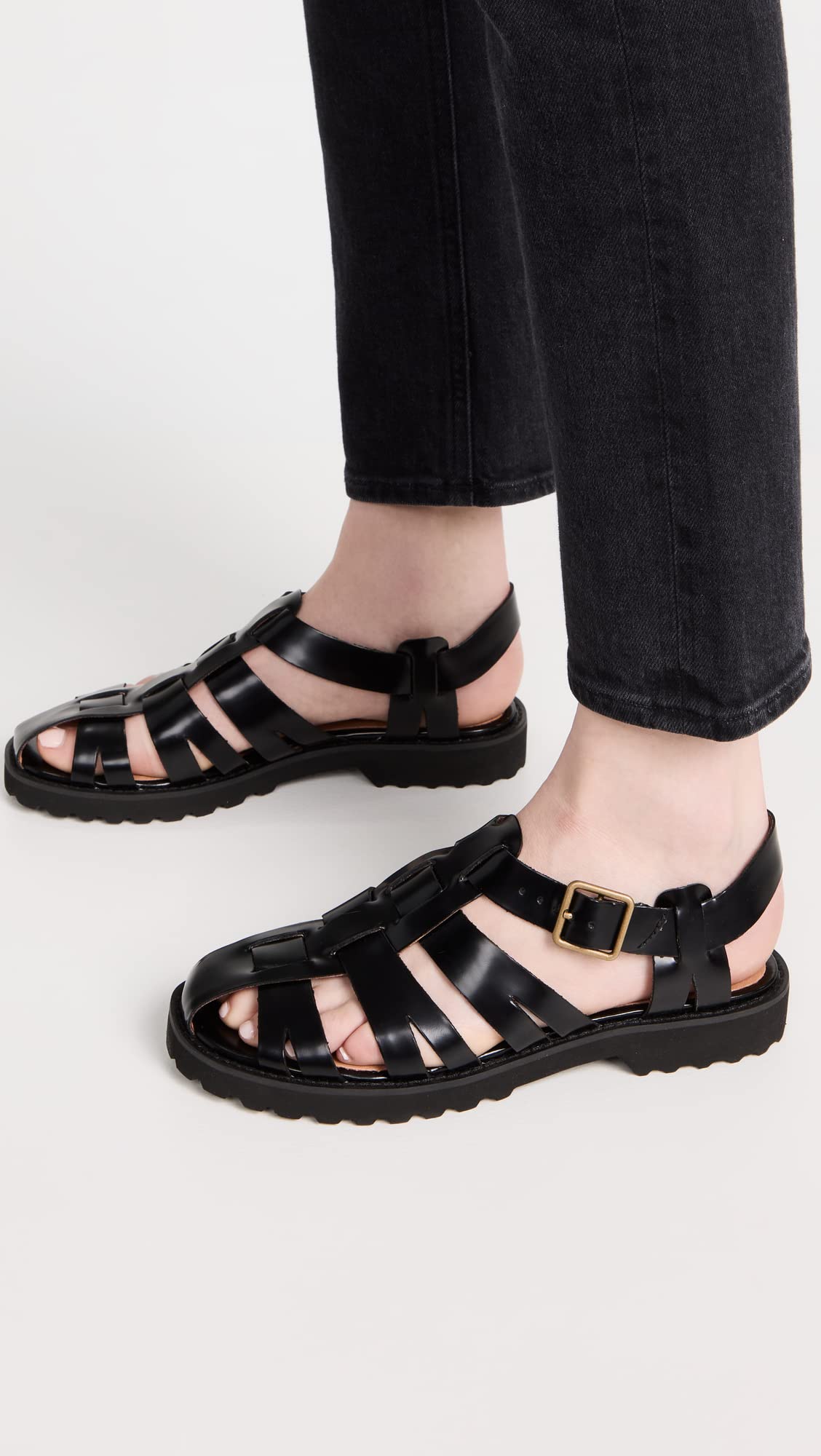 Madewell Women's Kinley Fisherman Flats, True Black, 8.5 Medium US
