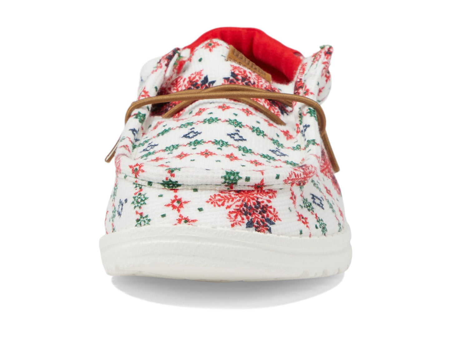 HEYDUDE Wally Youth Ugly Sweater Cream Size 1 | Kids Shoes | Kids Slip-on Loafers | Comfortable & Light-Weight
