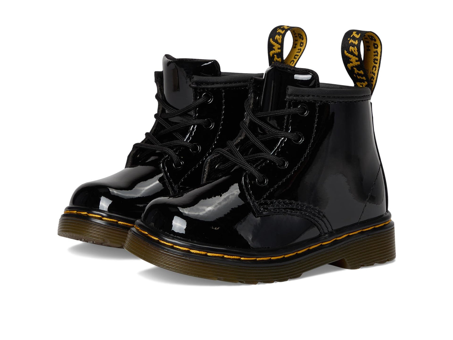 Dr. Martens Girls 1460 Lamper Boot, Black Patent, 4 Little Kid