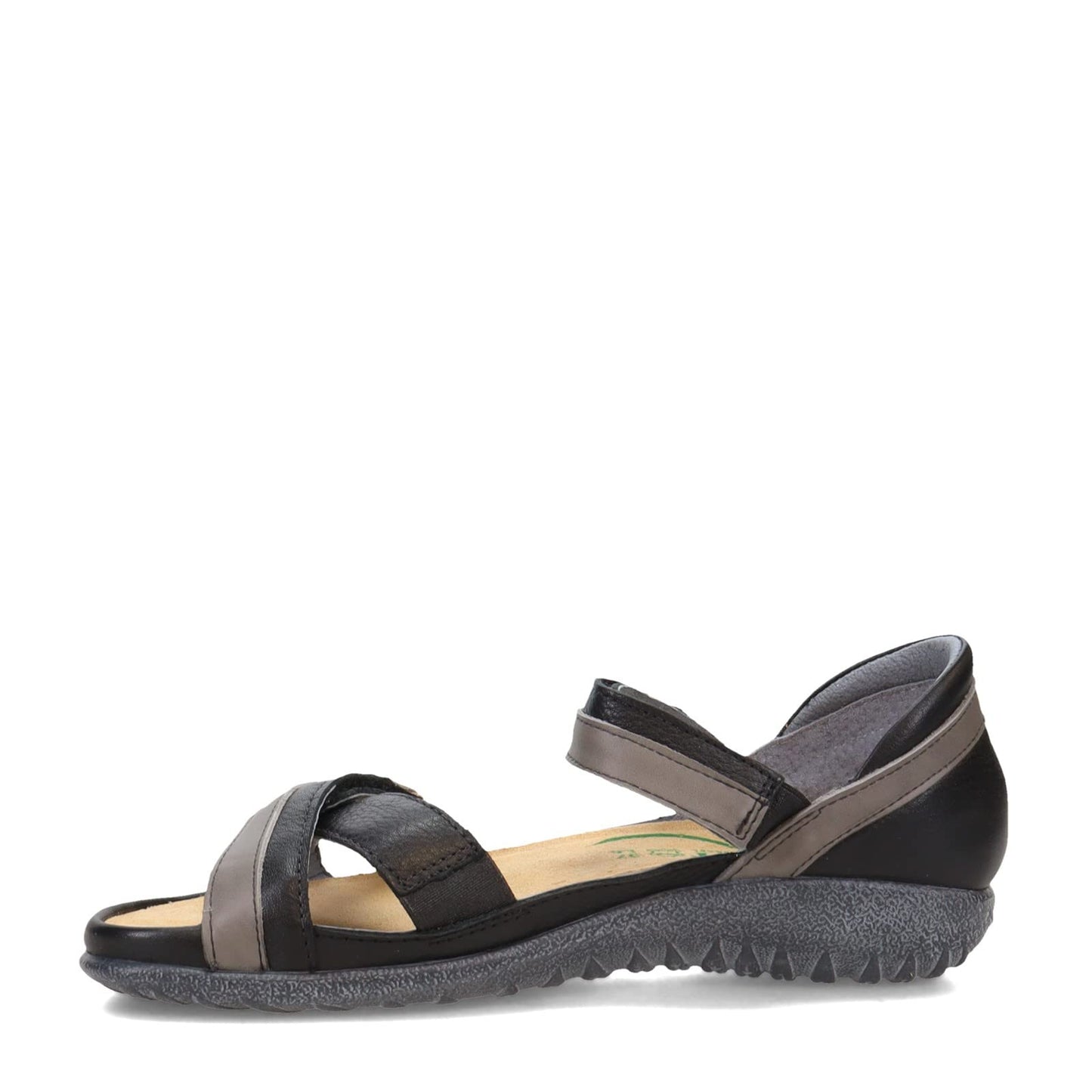 NAOT Footwear Women's Karawa Sandal Soft Black Lthr/Foggy Gray Lthr/Khaki Beige Lthr 7 M US