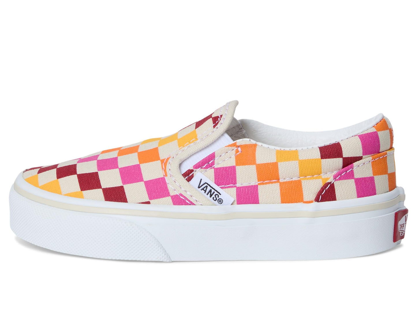 Vans Kids Unisex Classic Slip-on (Little Kid), Retro Rainbow Checkerboard, 12 Medium