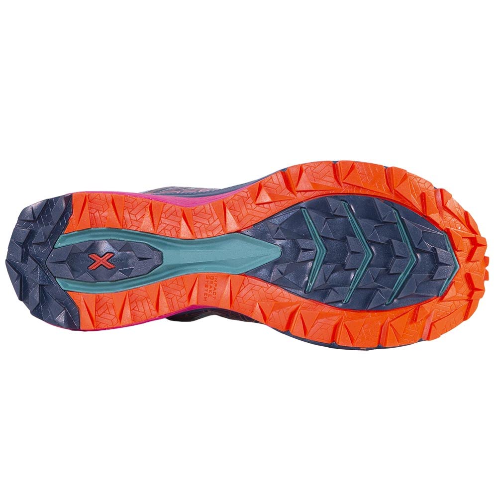 La Sportiva Womens Jackal II Trail Running Shoe, Storm Blue/Lagoon, 6