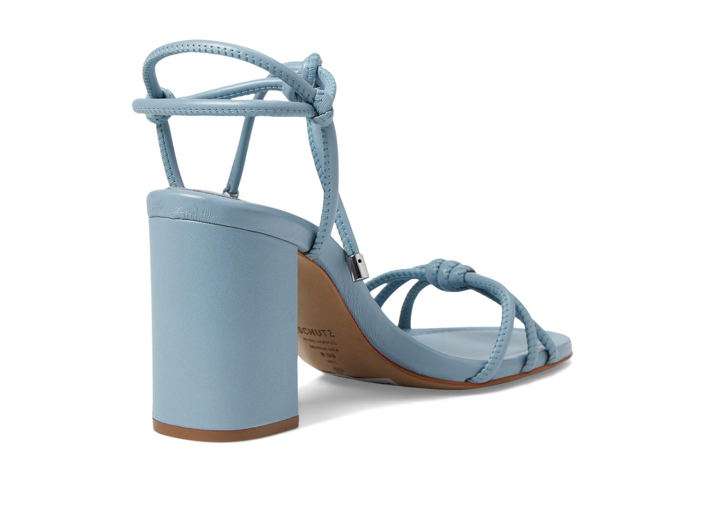 Schutz Women's Kate High Block Sandal, Blue Sea, 8