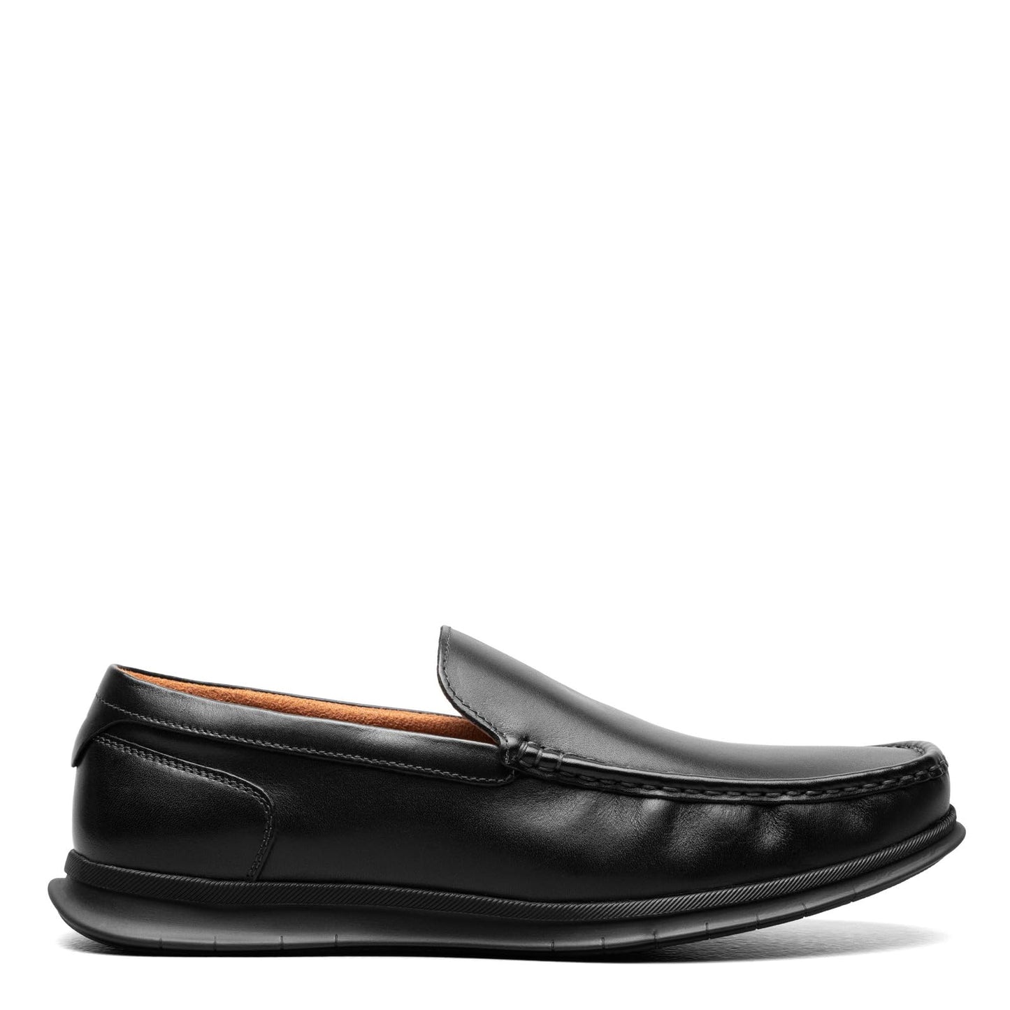 Florsheim Montigo Moc Toe Venetian Loafer Black Smooth Leather/Black Sole 8.5 M (D)