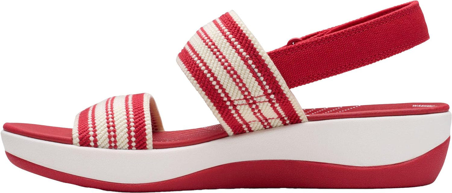 Clarks CloudSteppers Women's Arla Stroll Sandal, Cherry, 5 M US