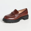 Madewell The Bradley Lugsole Loafer in Leather - Slip on Style with Slight Heel, Comfortable and, Trendy Loafers Cherry Wood 5.5 M