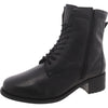 David Tate Women's Expedition Mid Calf Boot, Black Pebble Grain Leather, 8 X-Wide