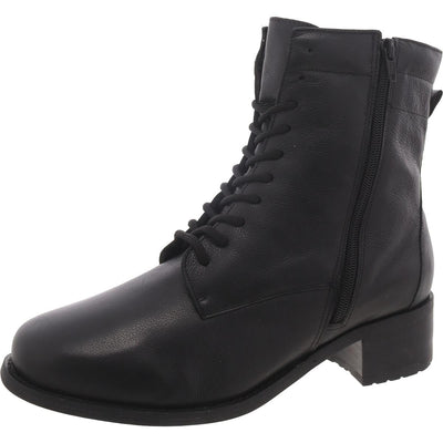David Tate Women's Expedition Mid Calf Boot, Black Pebble Grain Leather, 8.5