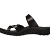 Skechers Women's REGGAE-CARRIBEAN - Double Buckle Toe Thong Slide Sandal, black, 8 M US