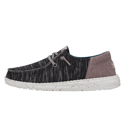 HEYDUDE Women's Wendy Funk Jersey Slip On Loafer, Charcoal Size 12 | Textured Textile Lightweight Stretch Shoe with Flex & Fold Outsole