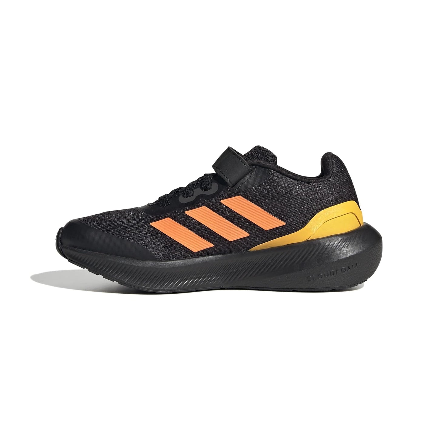 adidas Boy's Run Falcon 3.0 Elastic (Little Kid/Big Kid) Black/Screaming Orange/Solar Gold 3.5 Big Kid M