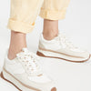 Madewell Women's Kickoff Trainer Sneakers in Neutral Colorblock Leather, Antique Cream Multi, 6 Medium US