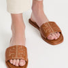 Tory Burch Women's Double T Sport Slides, Bourbon Miele/Gold, 4 Medium US