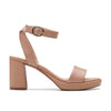 Clarks Collection Women's AmbyrLyn Bay Heeled Sandal, Warm Beige Leather, 8.5 Wide US