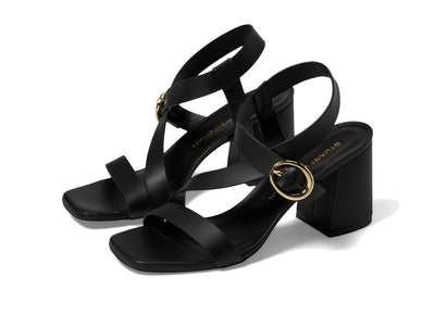 Stuart Weitzman Women's Benni 75 Sandal Pump, Black, 8.5