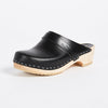 swedish hasbeens Women's Swedish Husband Clog,Black/Nature,8 M US
