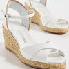 Stuart Weitzman Women's Mirela Ii Wedge Espadrilles, White/Natural WLJ, 8.5 Medium US