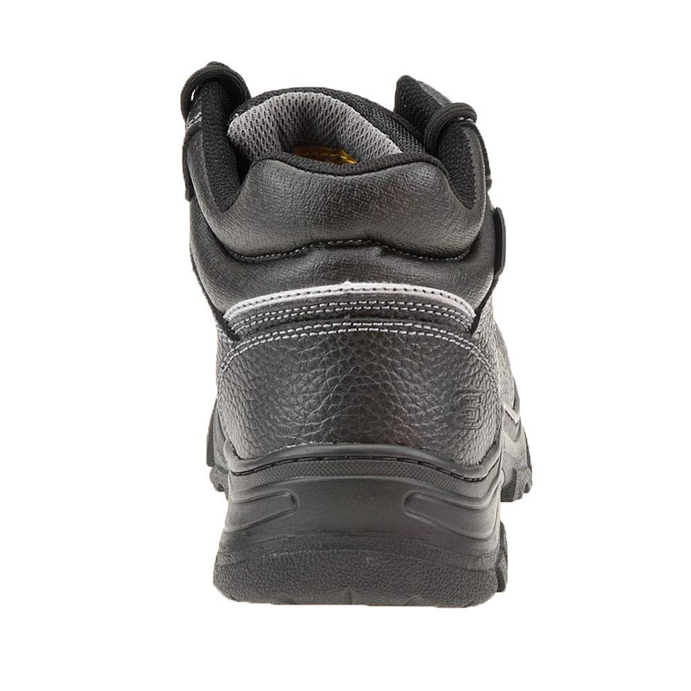 Skechers mens Burgin-sosder Industrial Boot, Black Embossed Leather, 11.5 Wide US