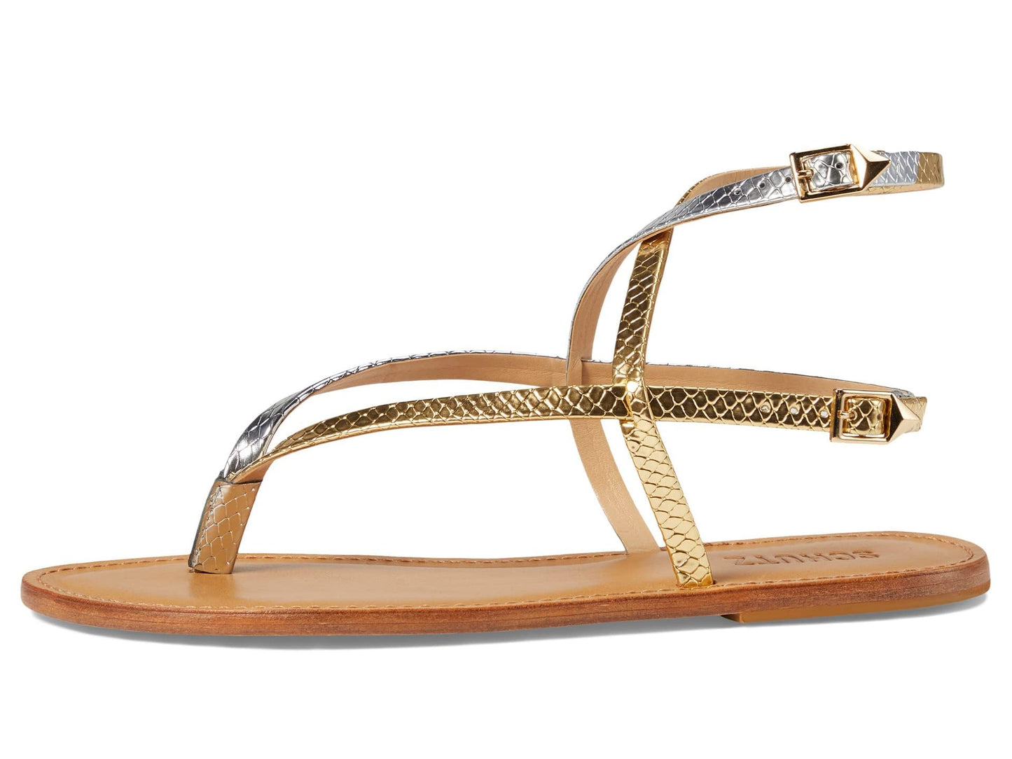 Schutz Women's Elsie Sandal, Ouro Claro Orch/Prata, 10