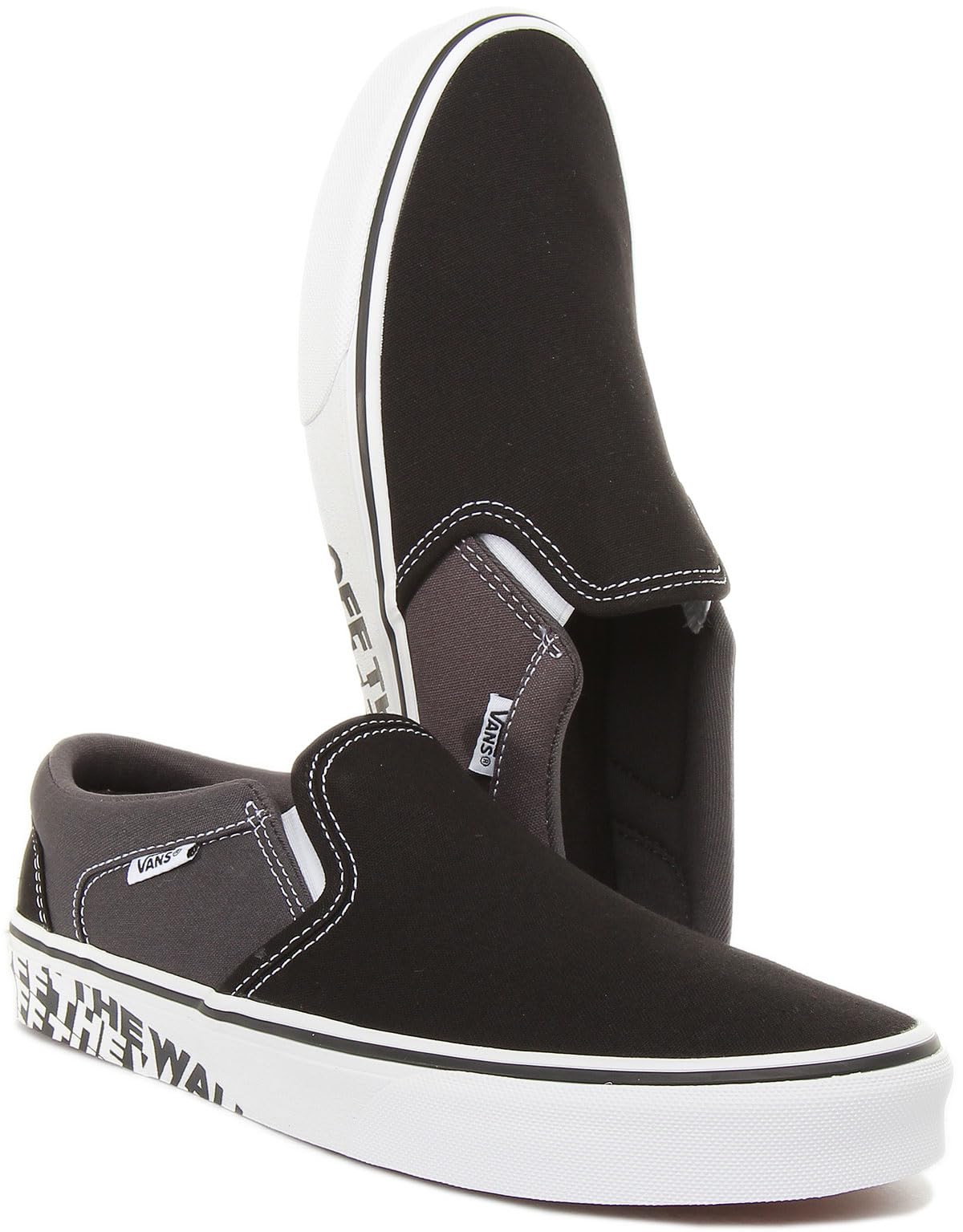 Vans Men's Asher Seasonal Trainers, OTW Sidewall Black White, 9 US