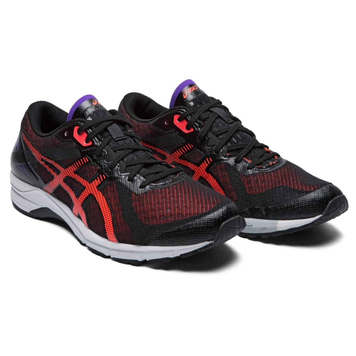ASICS Men's Heatracer 2 Running Shoes, 9, Black/Flash Coral