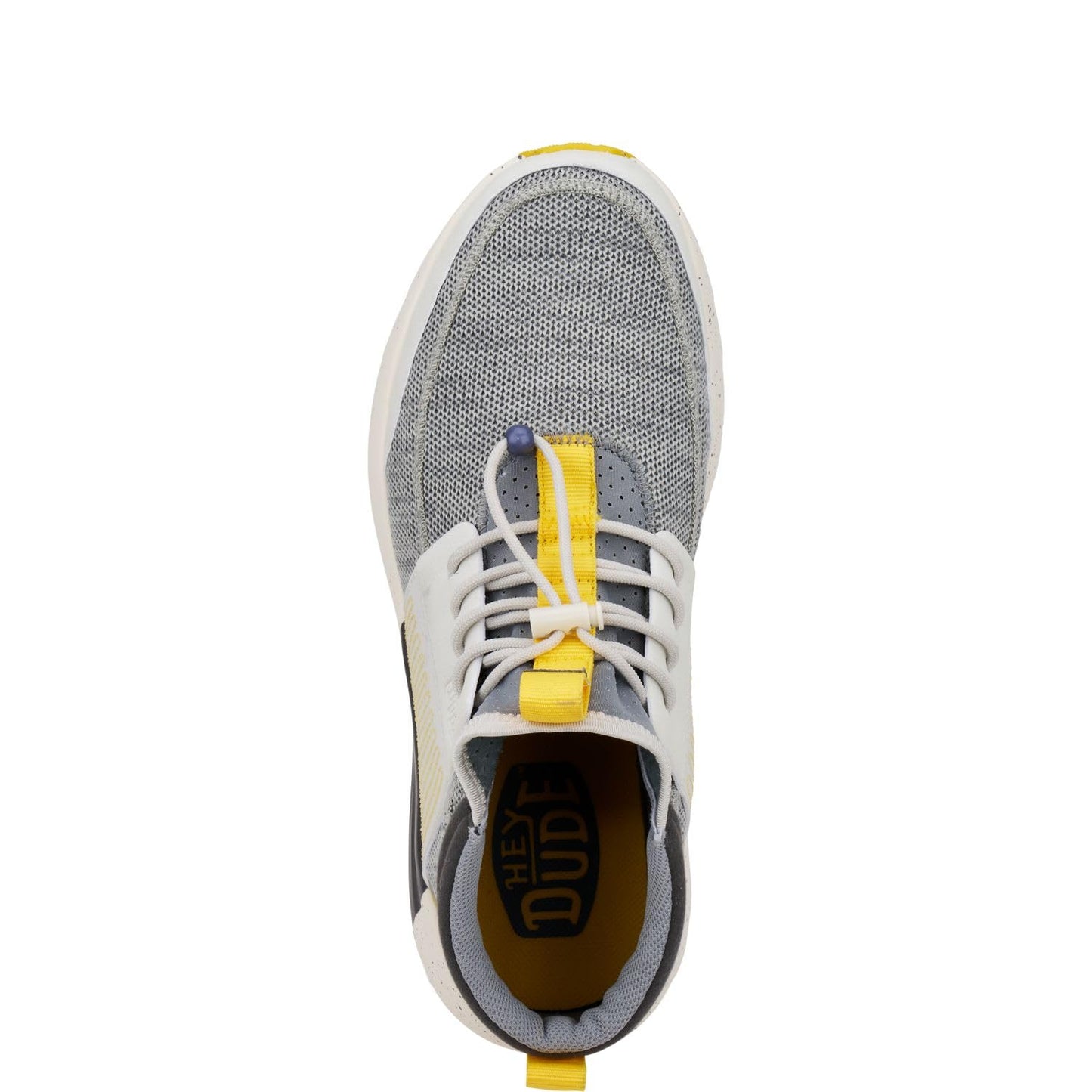 HEYDUDE Men's Sirocco M Mid Trail Heather Grey/Yellow Size 7 | Men's Shoes | Men Slip-on Sneakers | Comfortable & Light-Weight