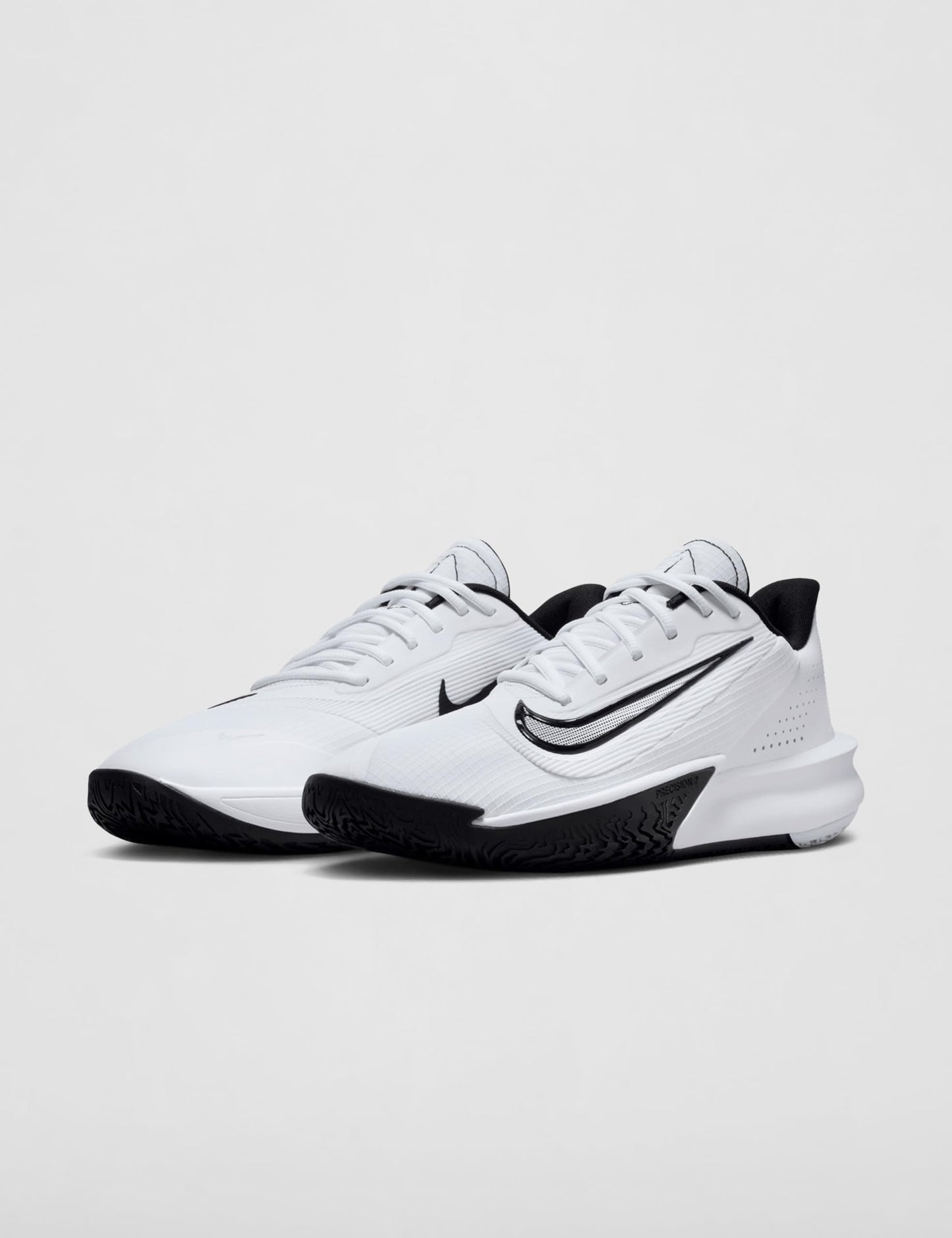 Nike Men's Precision 7 Basketball Shoes, White/Black, 4.5