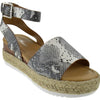 Forever Sensational 1 Womens Single Band Open Toe Slingback Raised Platform Espadrille Sandals Snake 8.5