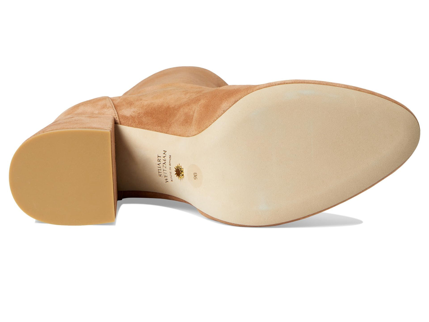 Stuart Weitzman Flareblock 85 Stretch Bootie Tan 5.5 B
