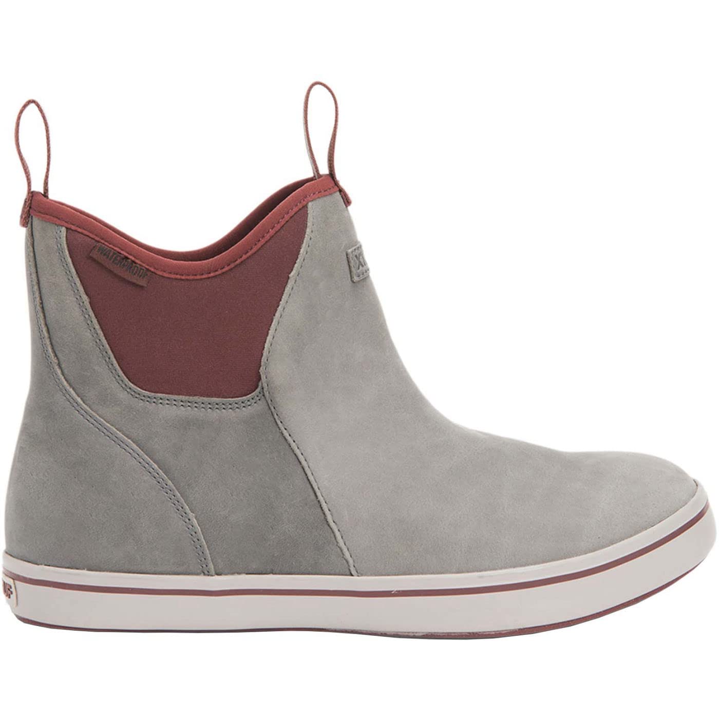Xtratuf Men's 6 Inch Leather Ankle Deck Boot, Gray/Rum Raisin, Size 7