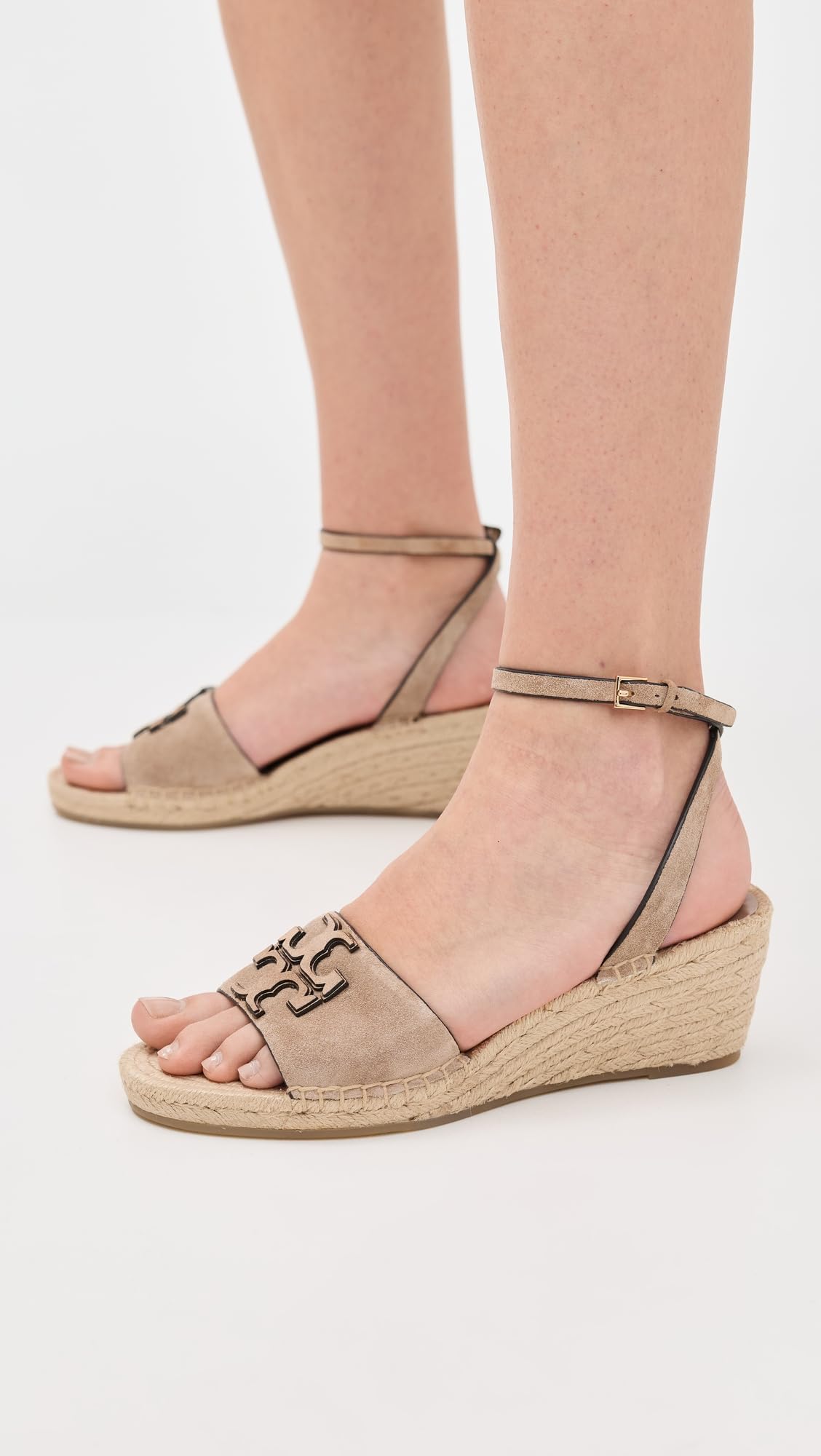 Tory Burch Women's INES Wedge Espadrilles 50mm, Ceramic Taupe, 6.5 Medium US