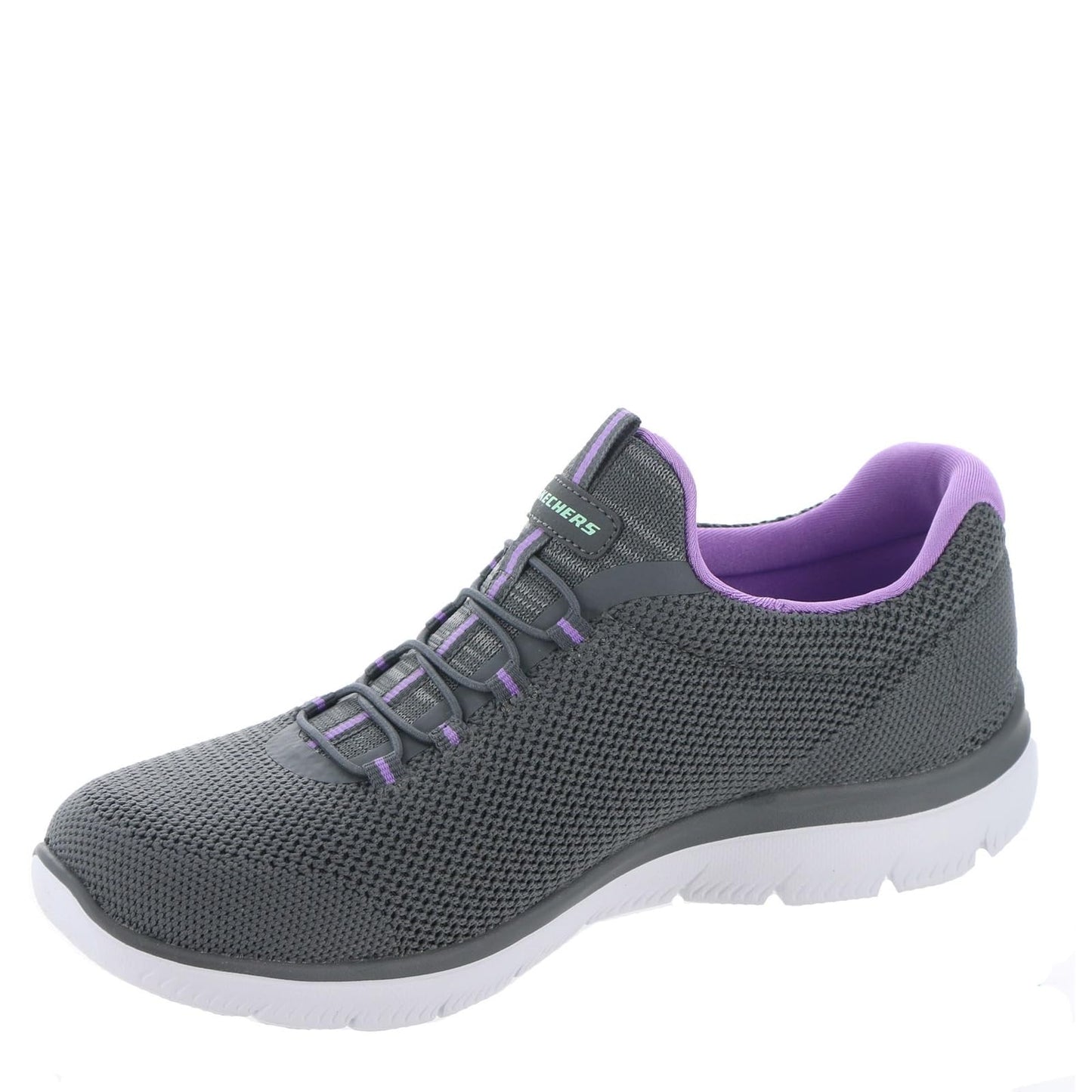 Skechers Sport Summits-Cool Classic Athletic Sneaker Women's Sneaker, 7 C/D US, Charcoal-Lavender-Mint