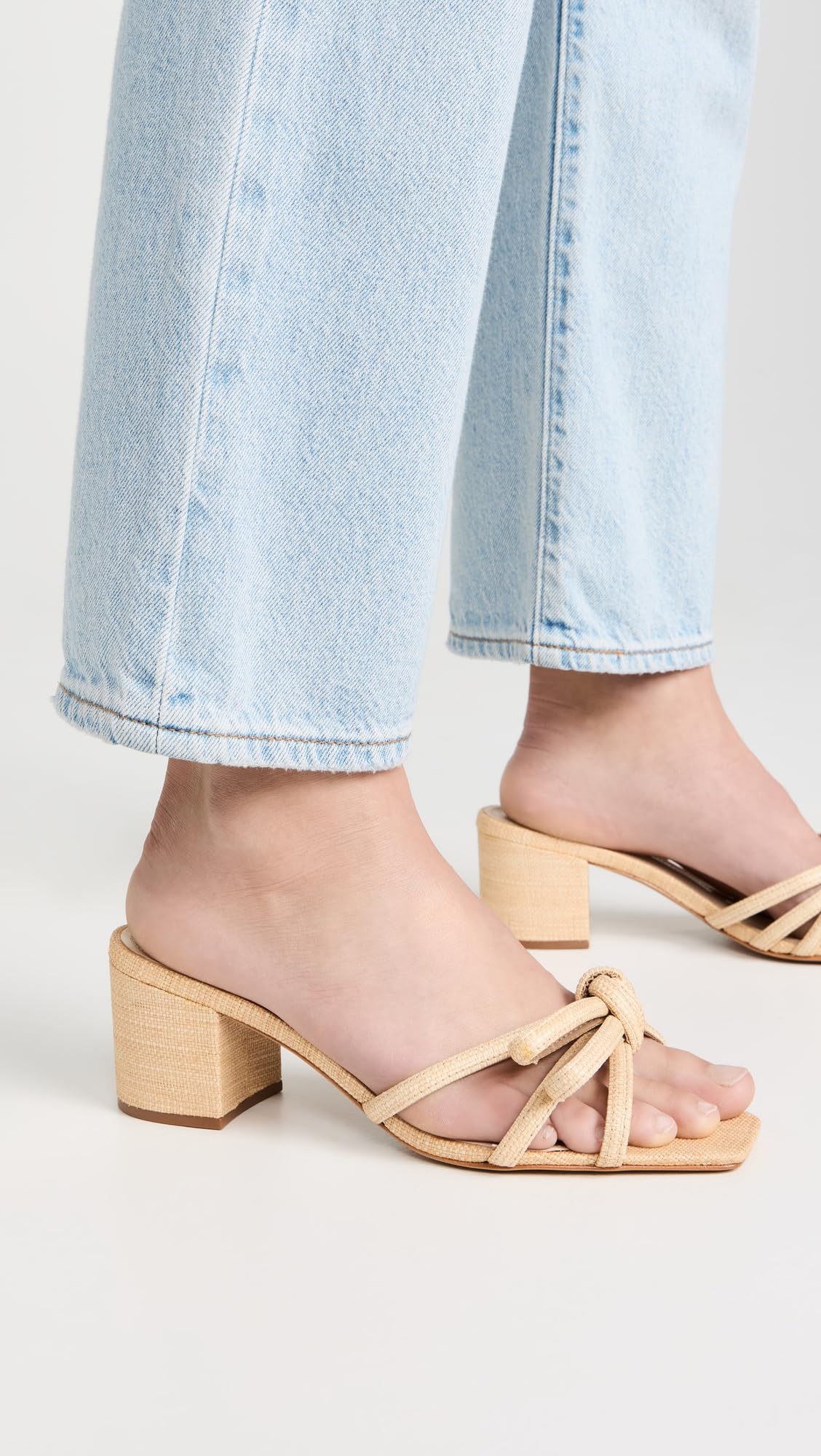 SCHUTZ Women's Palha Block Heels, Raffia, Tan, 10 Medium US