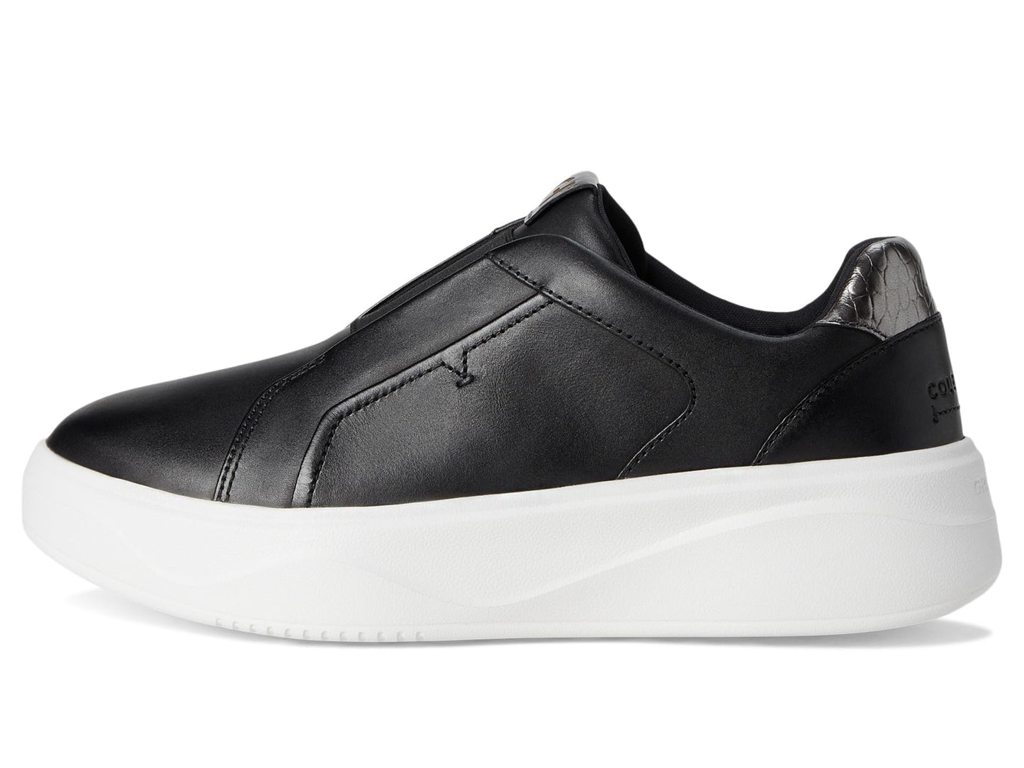 Cole Haan Womens Grandpro Demi Slip-On Sneakers, Black/Opticptic White, 8 Medium